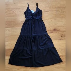 LOFT Black midi dress